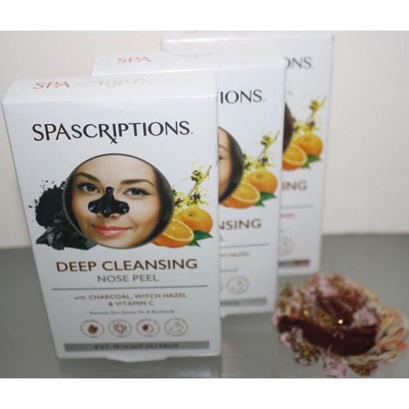 SPAscriptions Deep Cleansing Nose Peel 8 CT Lot of 3 Charcoal Witch Hazel Vit C - Picture 1 of 3